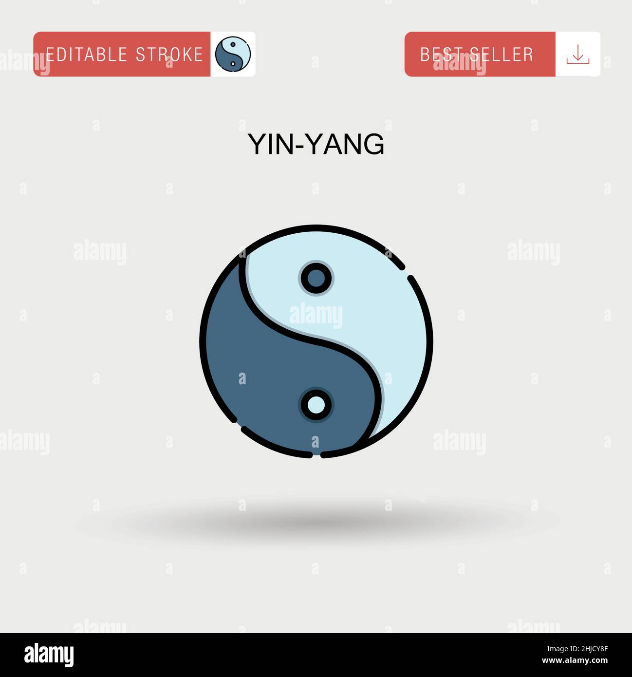 Yin-yang icône de vecteur simple. Illustration de Vecteur