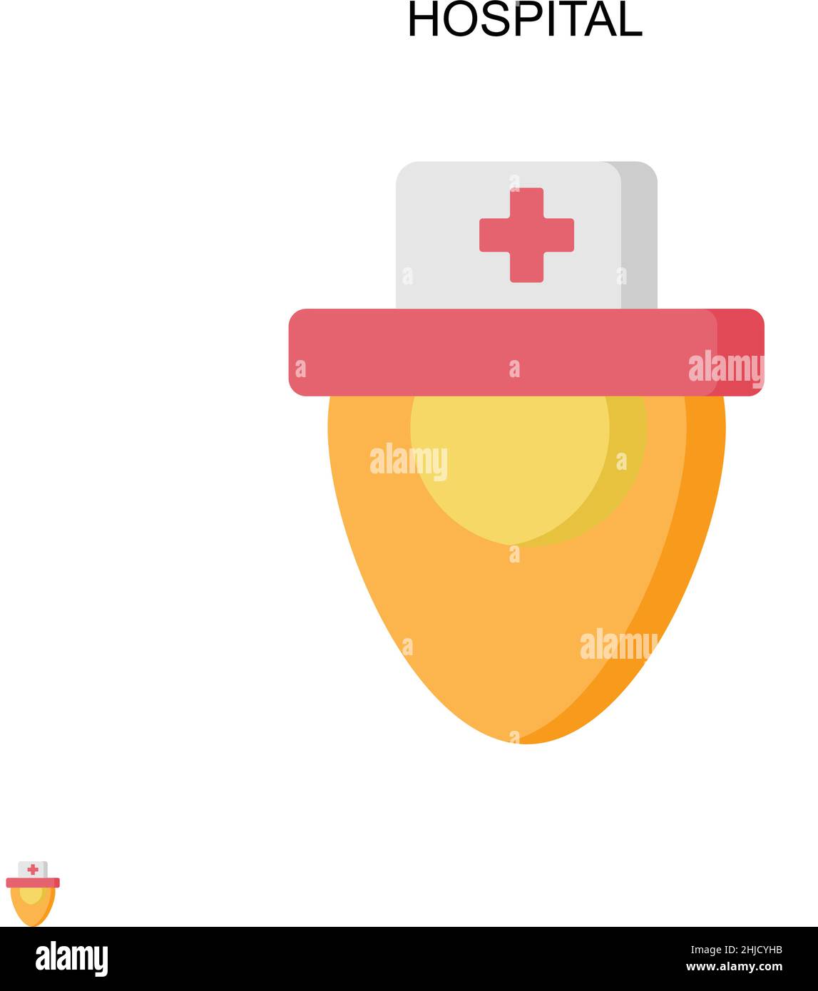 Icône de vecteur simple de l'hôpital.Modèle de conception de symbole d'illustration pour élément d'interface utilisateur Web mobile. Illustration de Vecteur