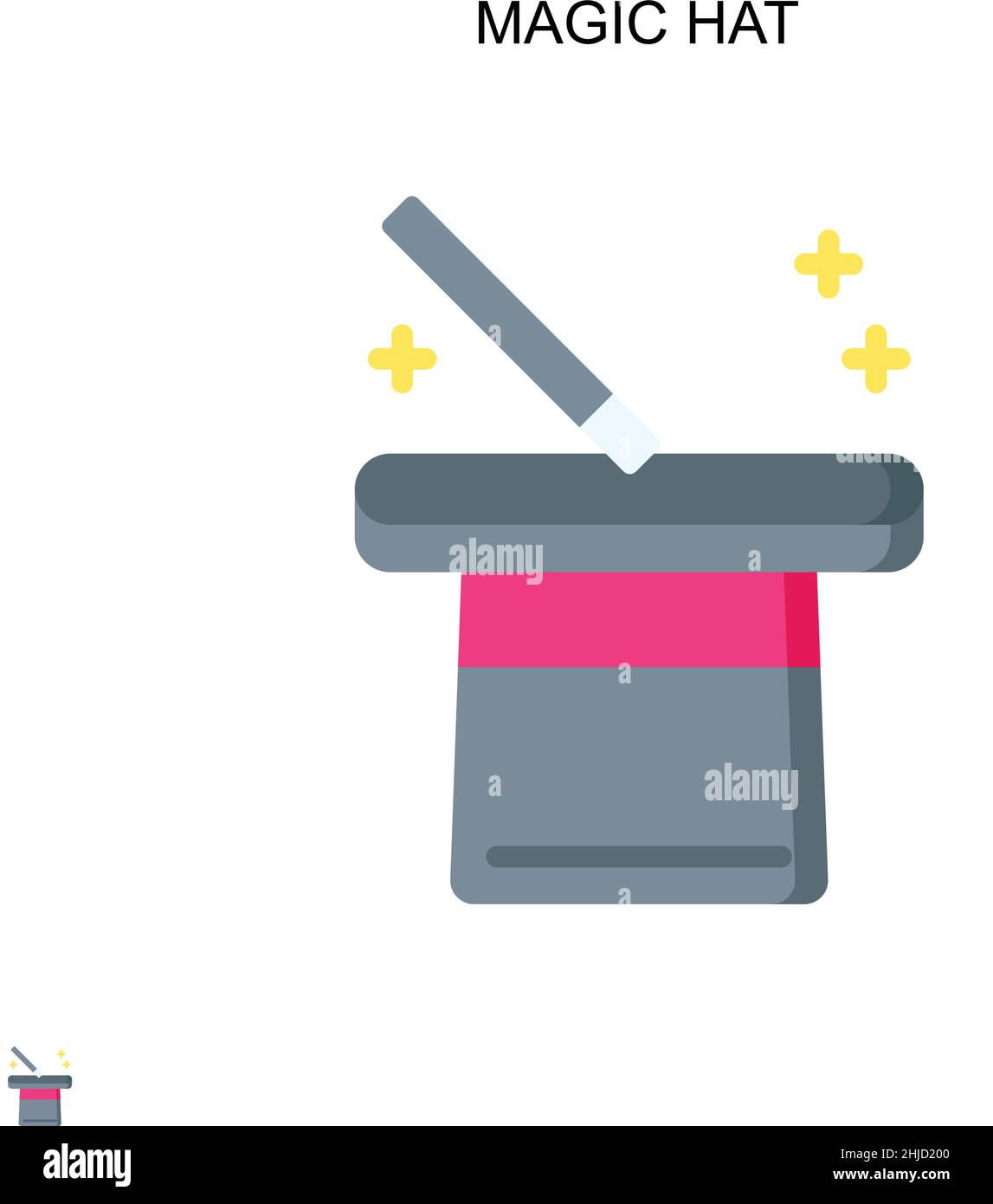 Icône vecteur simple Magic Hat.Modèle de conception de symbole d'illustration pour élément d'interface utilisateur Web mobile. Illustration de Vecteur