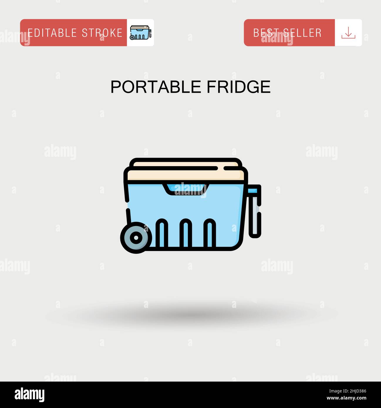 Icône vecteur simple pour réfrigérateur portable. Illustration de Vecteur