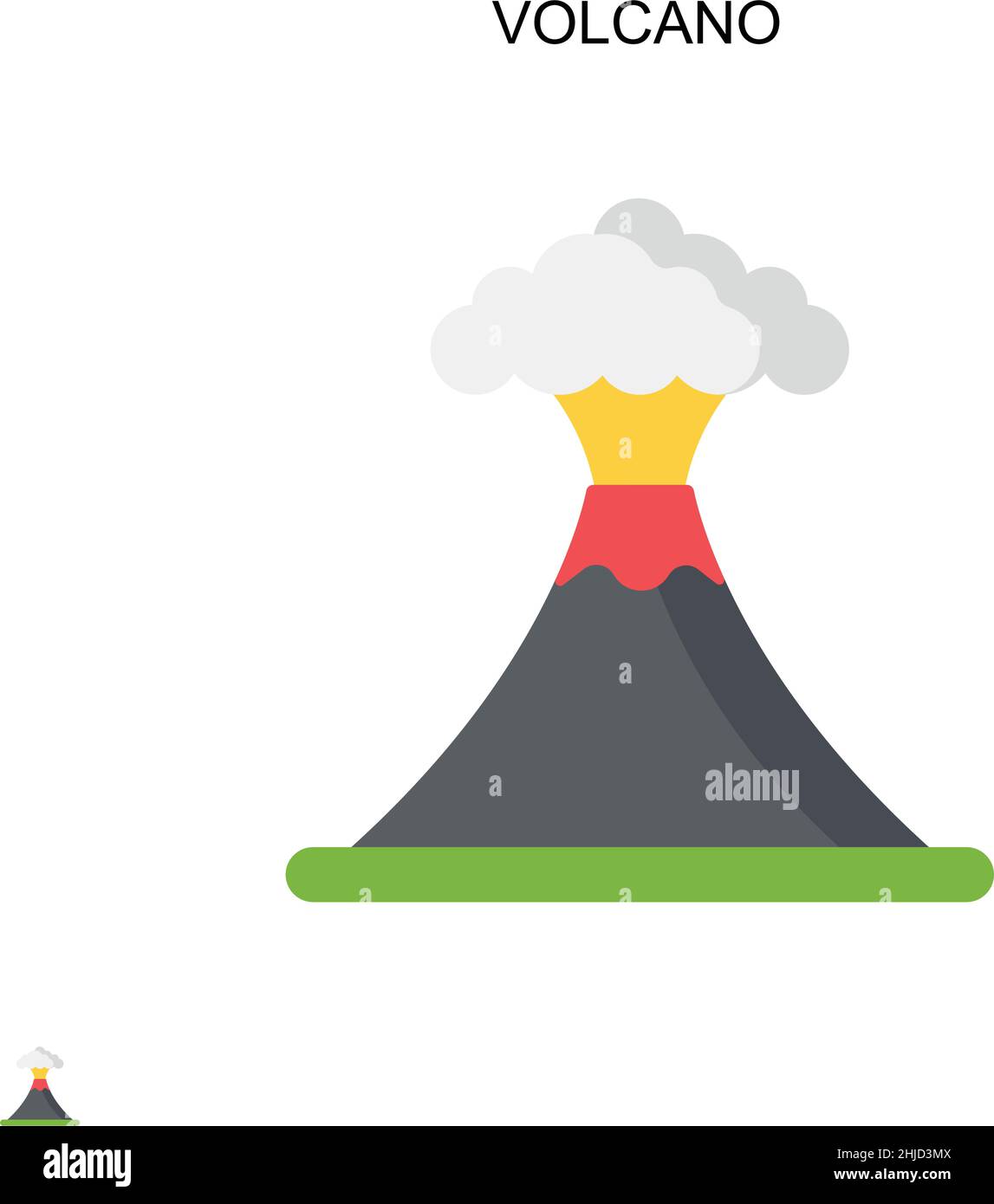 Volcano simple vecteur icône.Modèle de conception de symbole d'illustration pour élément d'interface utilisateur Web mobile. Illustration de Vecteur
