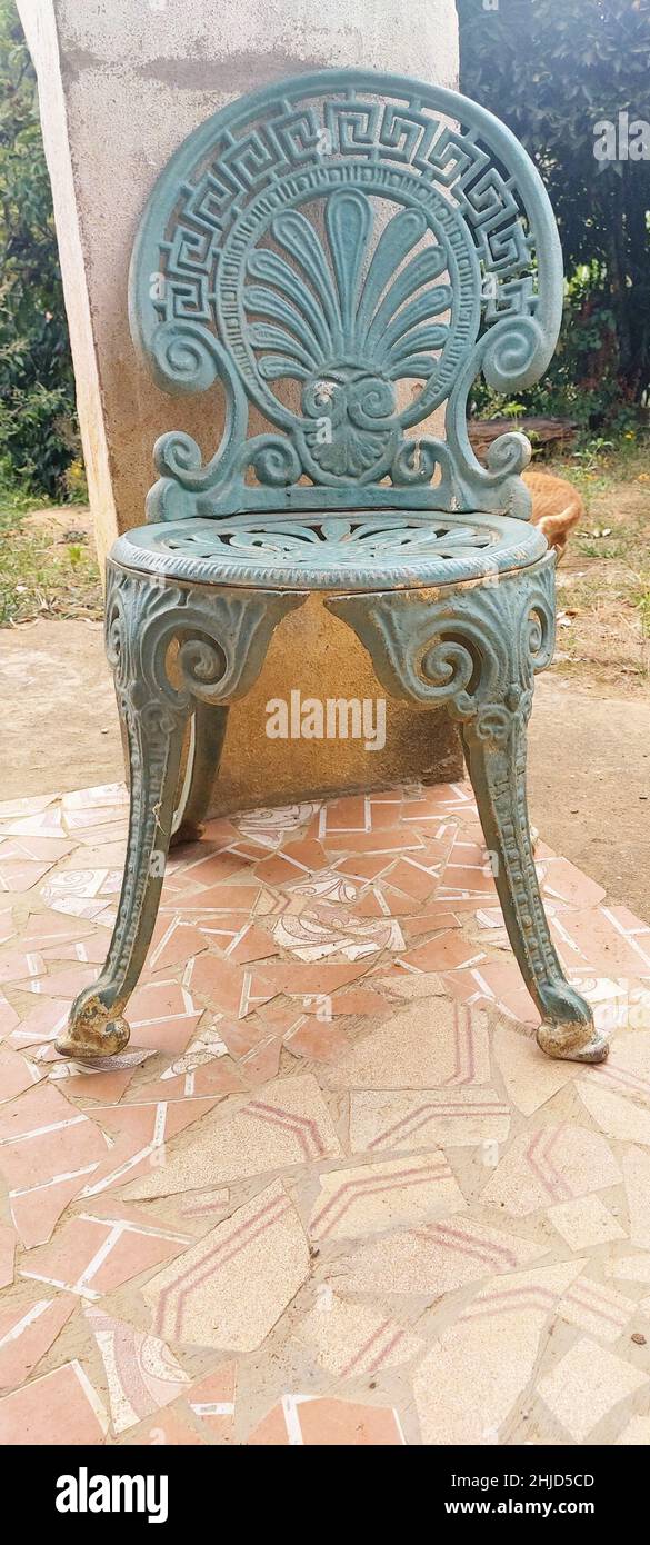 Ancienne chaise en fer, Minas Gerais, Brésil Banque D'Images