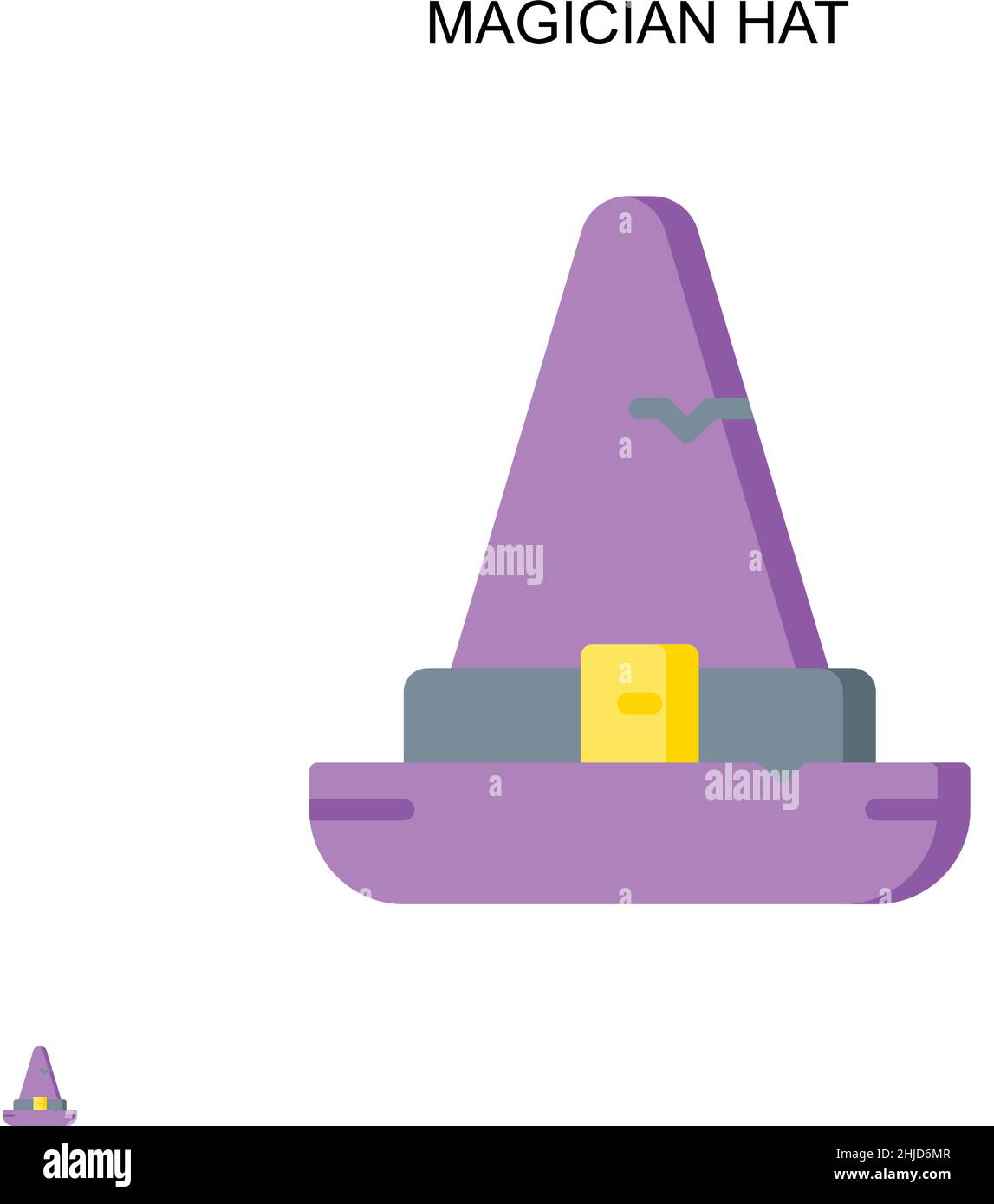 Magicien chapeau simple vecteur icône.Modèle de conception de symbole d'illustration pour élément d'interface utilisateur Web mobile. Illustration de Vecteur