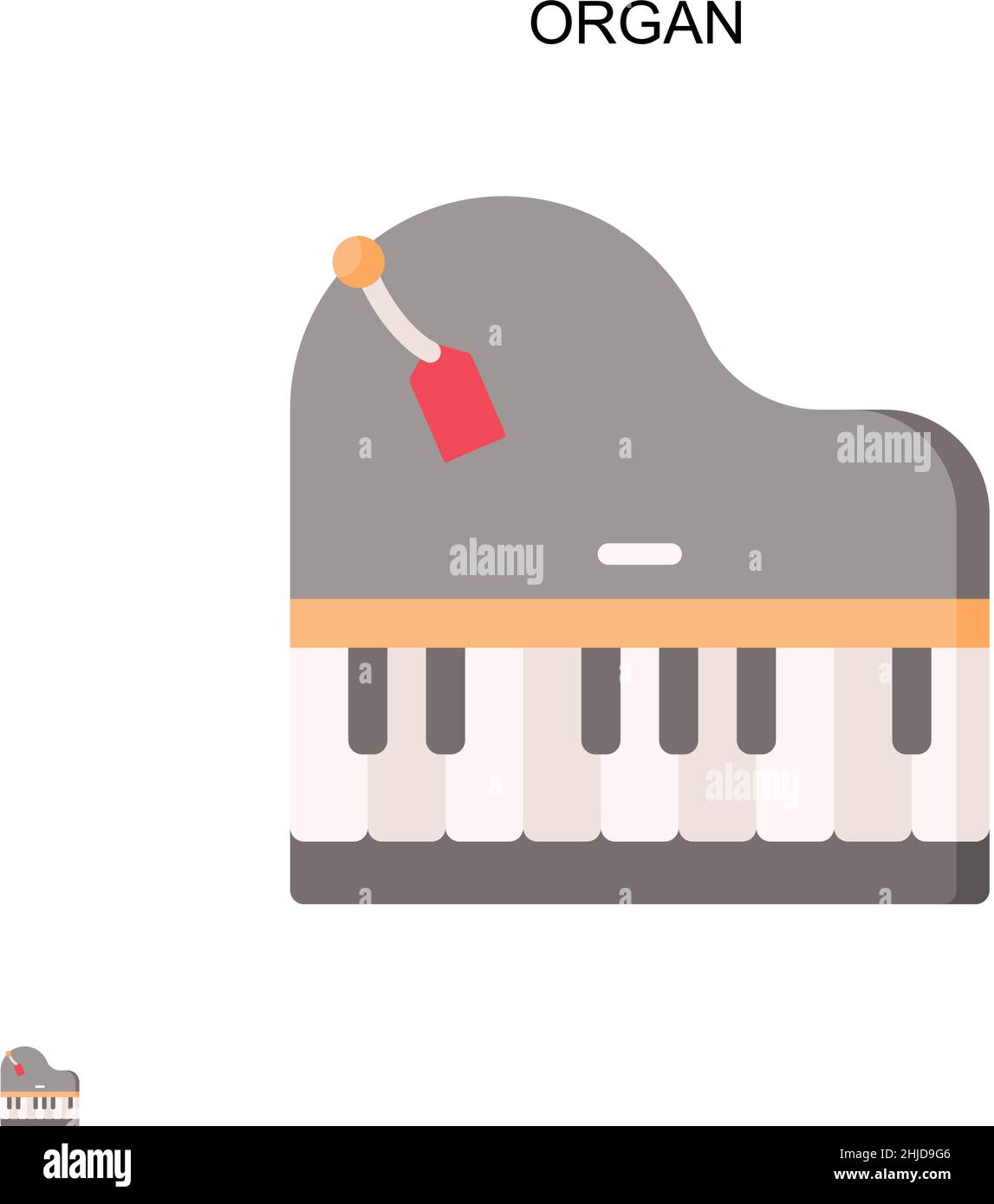 Icône vecteur simple d'organe.Modèle de conception de symbole d'illustration pour élément d'interface utilisateur Web mobile. Illustration de Vecteur