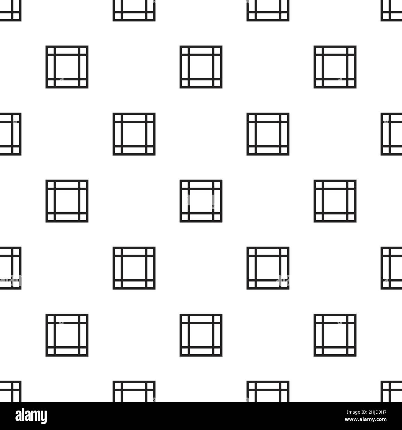 Motif sans couture carré forme géométrique conception de texture abstraite fond en noir et blanc illustration pour les articles cadeaux, l'emballage, le mur, les cartes an Illustration de Vecteur
