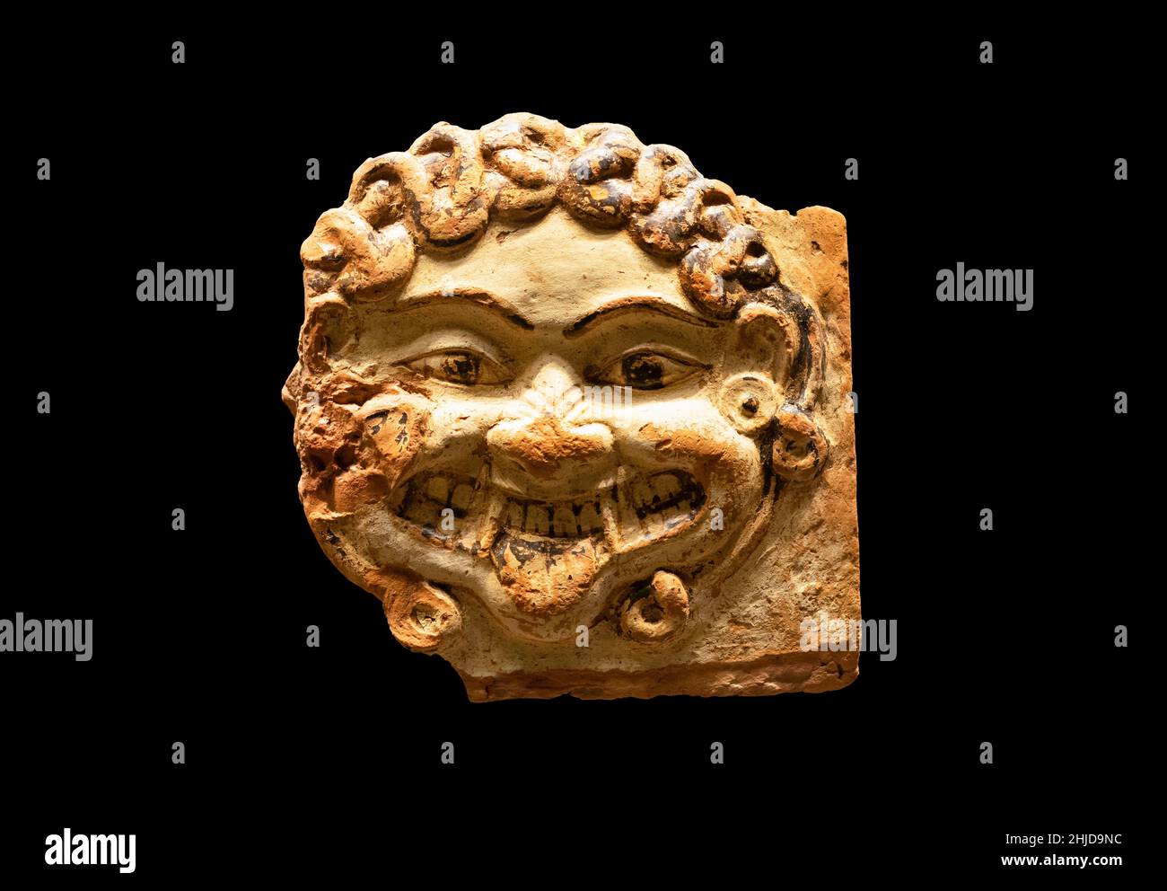Terracotta Medusa Chef acroter de Larisa, 6th siècle BCE.Musée archéologique d'Istanbul. Banque D'Images