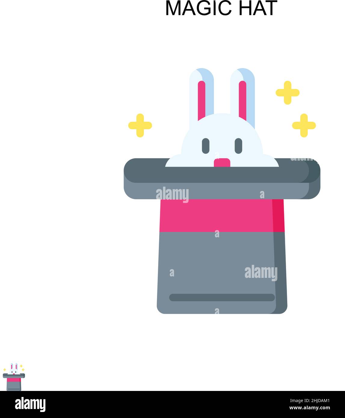 Icône vecteur simple Magic Hat.Modèle de conception de symbole d'illustration pour élément d'interface utilisateur Web mobile. Illustration de Vecteur