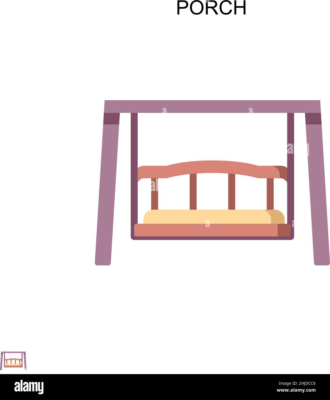 Icône de vecteur simple Porch.Modèle de conception de symbole d'illustration pour élément d'interface utilisateur Web mobile. Illustration de Vecteur