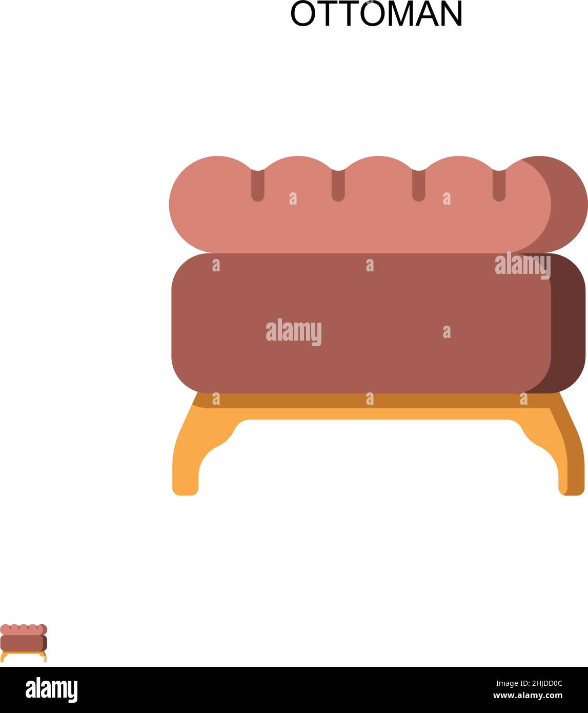 Icône de vecteur simple ottomane.Modèle de conception de symbole d'illustration pour élément d'interface utilisateur Web mobile. Illustration de Vecteur