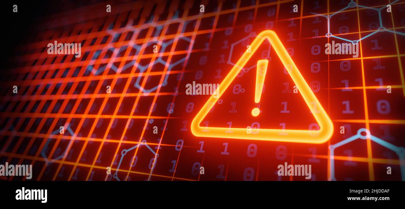 Processeur intégré avec hologramme d'alerte de sécurité Banque D'Images