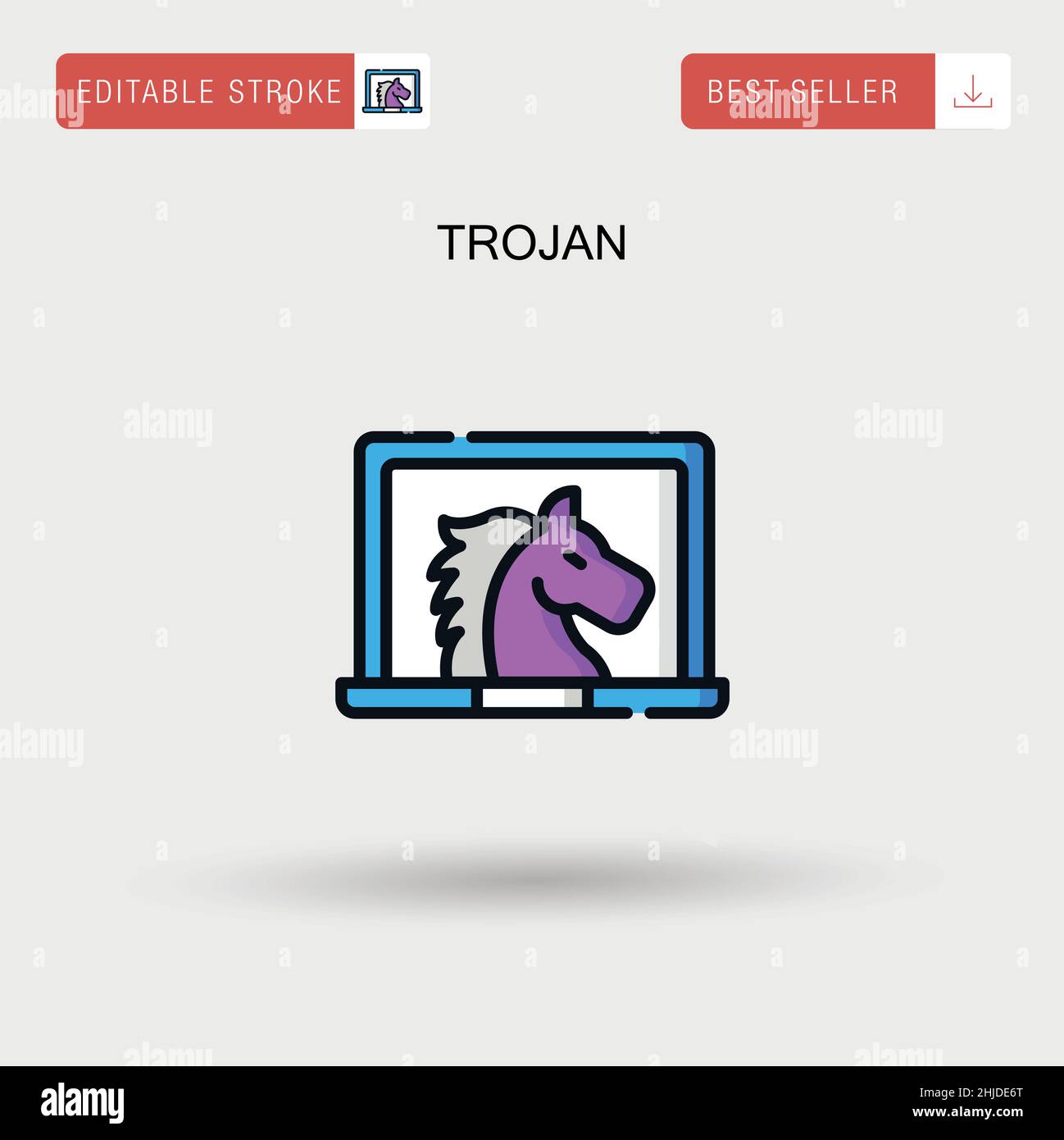 Icône de vecteur simple Trojan. Illustration de Vecteur