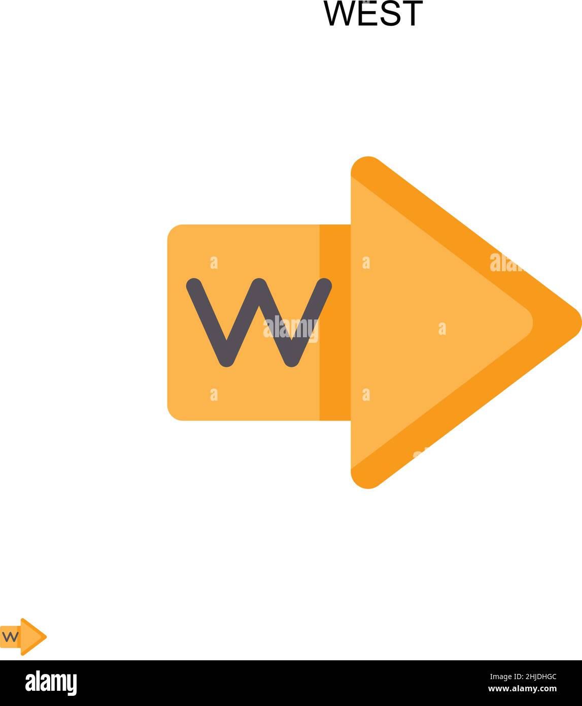 Icône vecteur simple Ouest.Modèle de conception de symbole d'illustration pour élément d'interface utilisateur Web mobile. Illustration de Vecteur