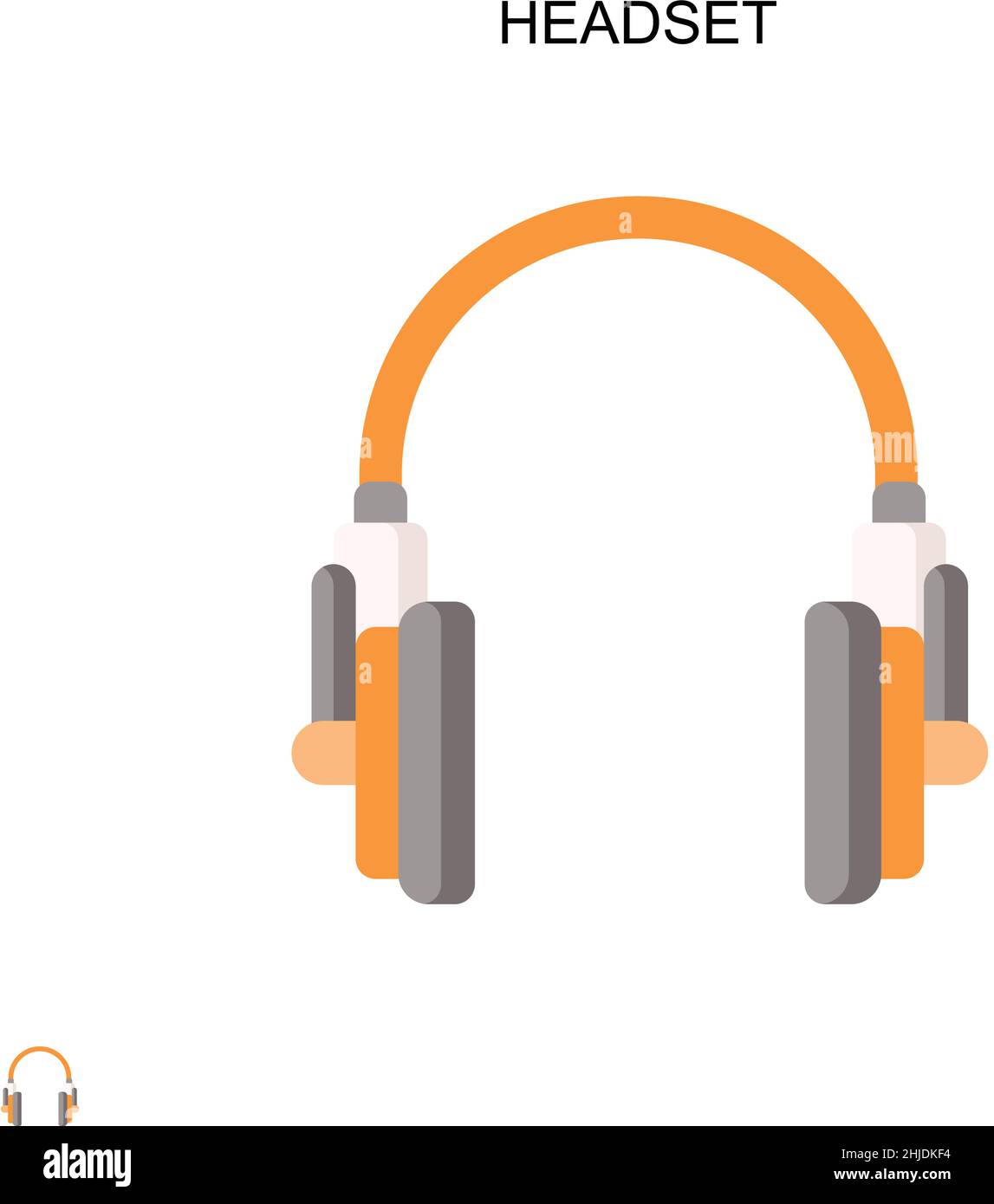 Icône de vecteur simple du casque.Modèle de conception de symbole d'illustration pour élément d'interface utilisateur Web mobile. Illustration de Vecteur