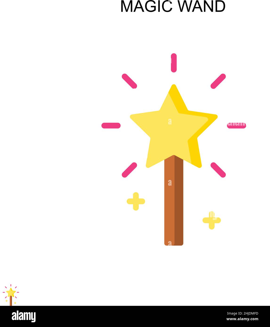 Magic Wand simple vector.Modèle de conception de symbole d'illustration pour élément d'interface utilisateur Web mobile. Illustration de Vecteur