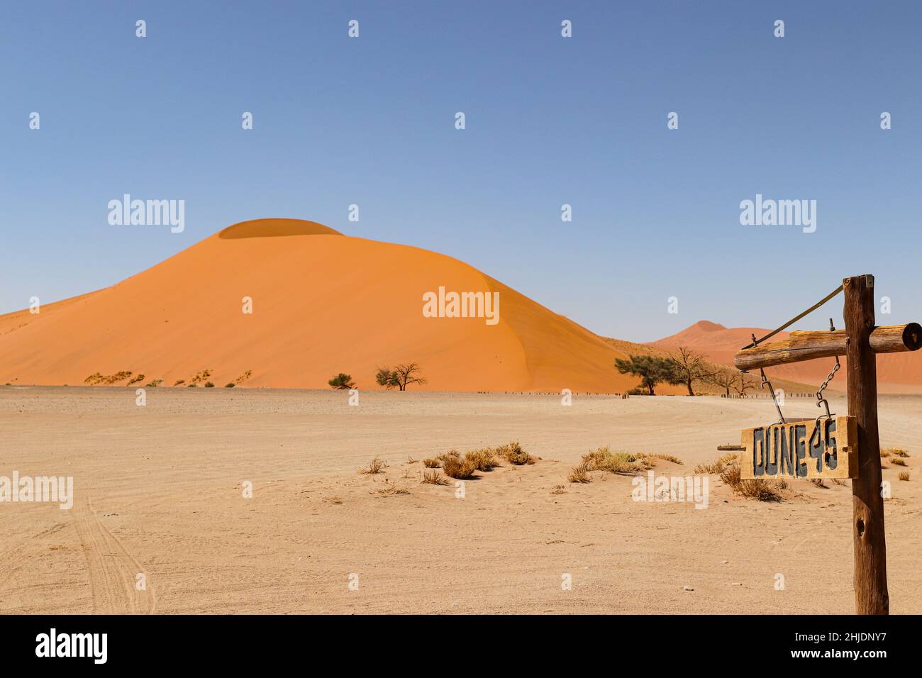 Dune 45, Sossusvlei, Namibie Banque D'Images