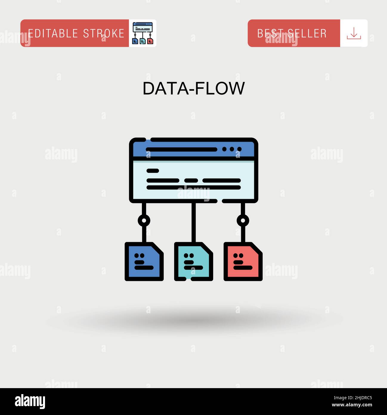 Icône de vecteur simple de flux de données. Illustration de Vecteur
