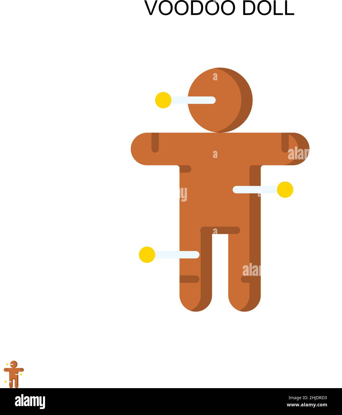 Voodoo poupée simple icône de vecteur.Modèle de conception de symbole d'illustration pour élément d'interface utilisateur Web mobile. Illustration de Vecteur