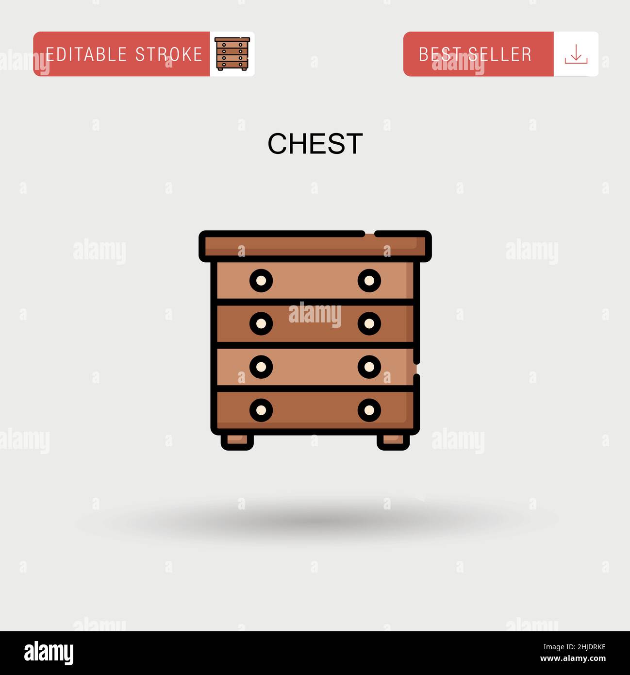 Icône de vecteur simple du thorax. Illustration de Vecteur