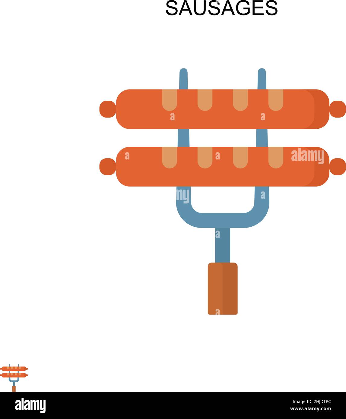Icône vecteur simple saucisses.Modèle de conception de symbole d'illustration pour élément d'interface utilisateur Web mobile. Illustration de Vecteur