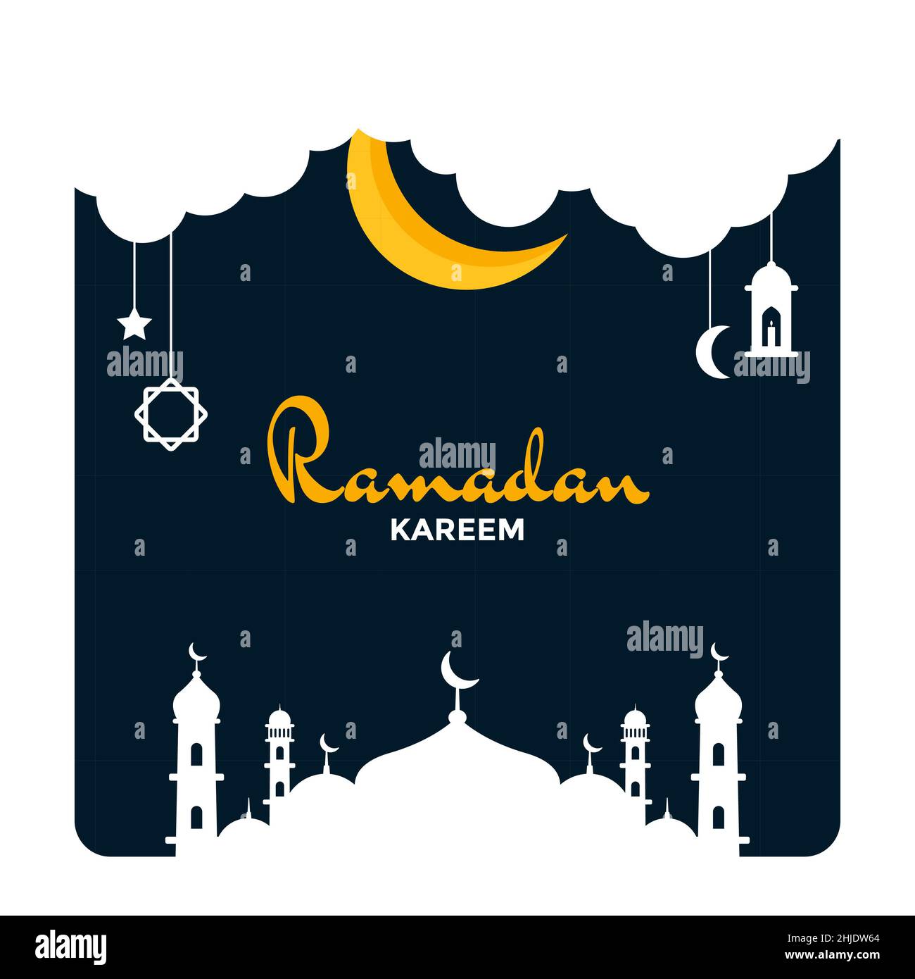 Illustration graphique vectoriel de Ramadan Kareem.Parfait pour carte de Ramadan, poster, gabarit Banque D'Images