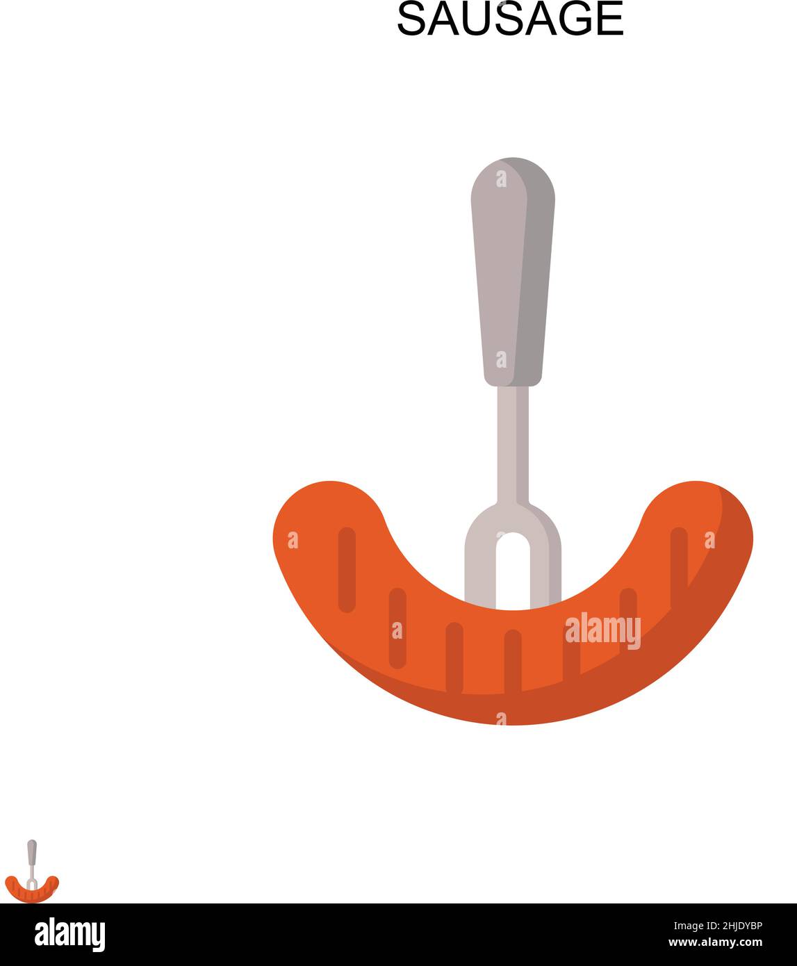 Icône de vecteur simple de saucisse.Modèle de conception de symbole d'illustration pour élément d'interface utilisateur Web mobile. Illustration de Vecteur