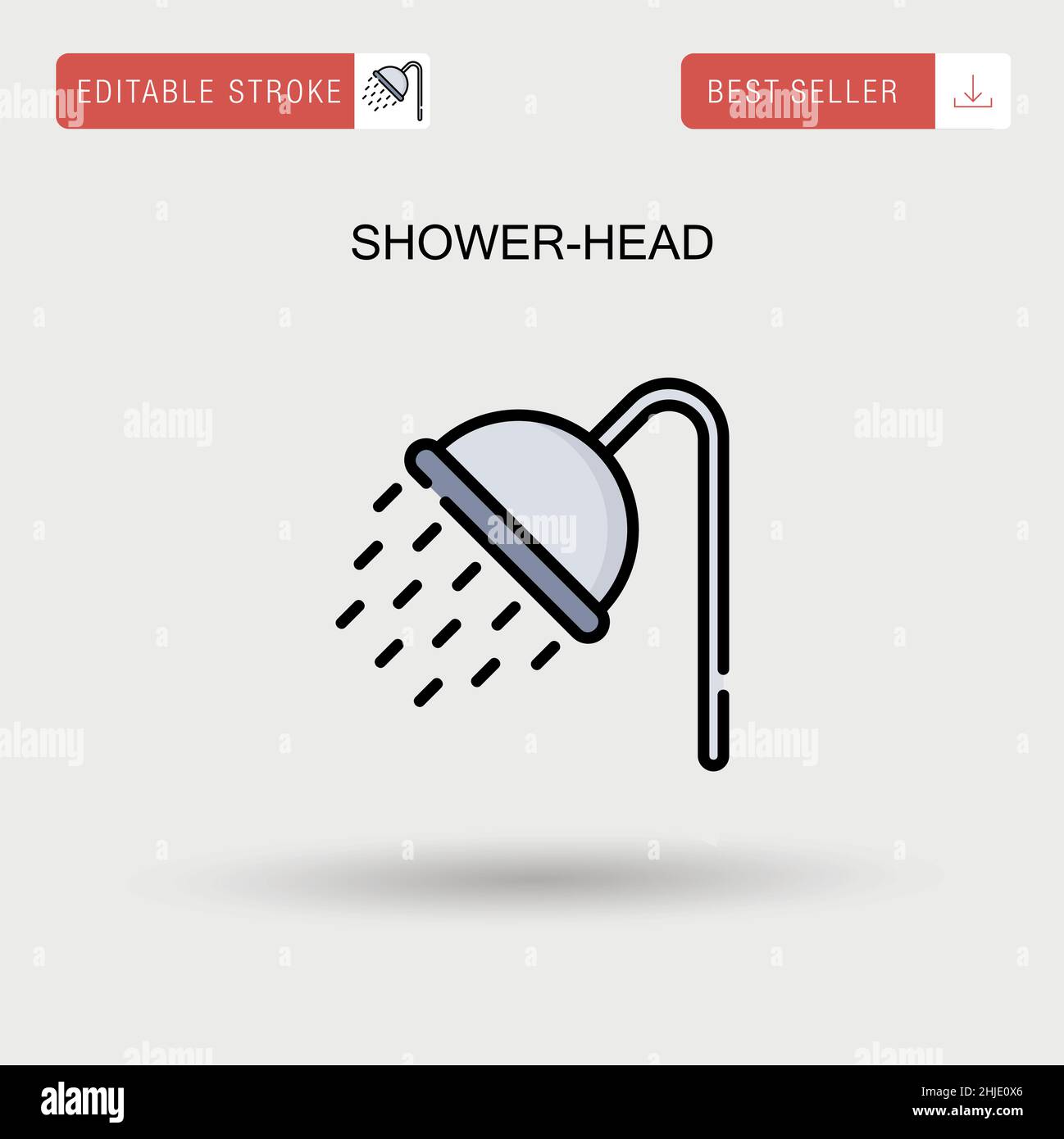 Icône vecteur simple de la tête de douche. Illustration de Vecteur