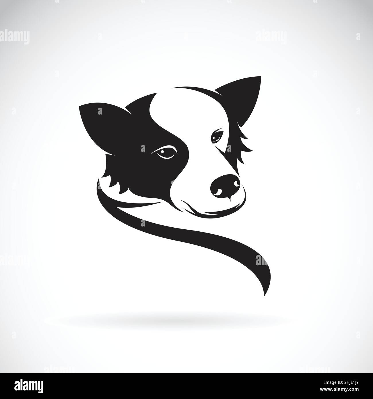 Vecteur d'un chien collie sur fond blanc.Illustration vectorielle superposée facile à modifier. Illustration de Vecteur