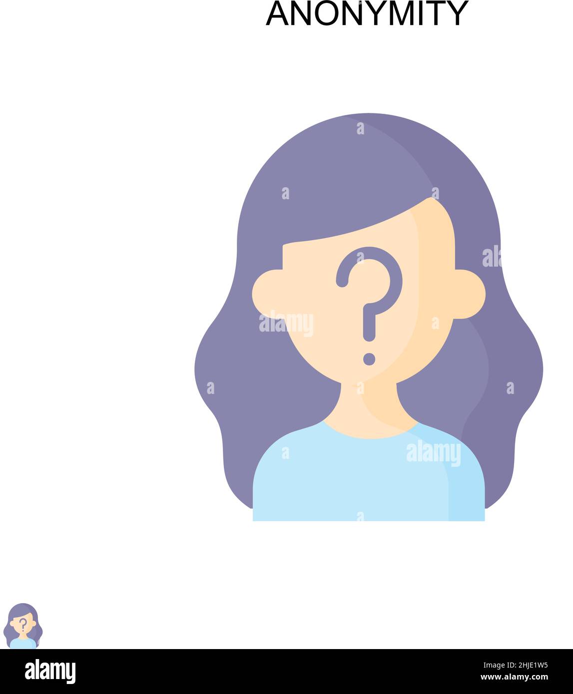 Icône de vecteur simple d'anonymat.Modèle de conception de symbole d'illustration pour élément d'interface utilisateur Web mobile. Illustration de Vecteur