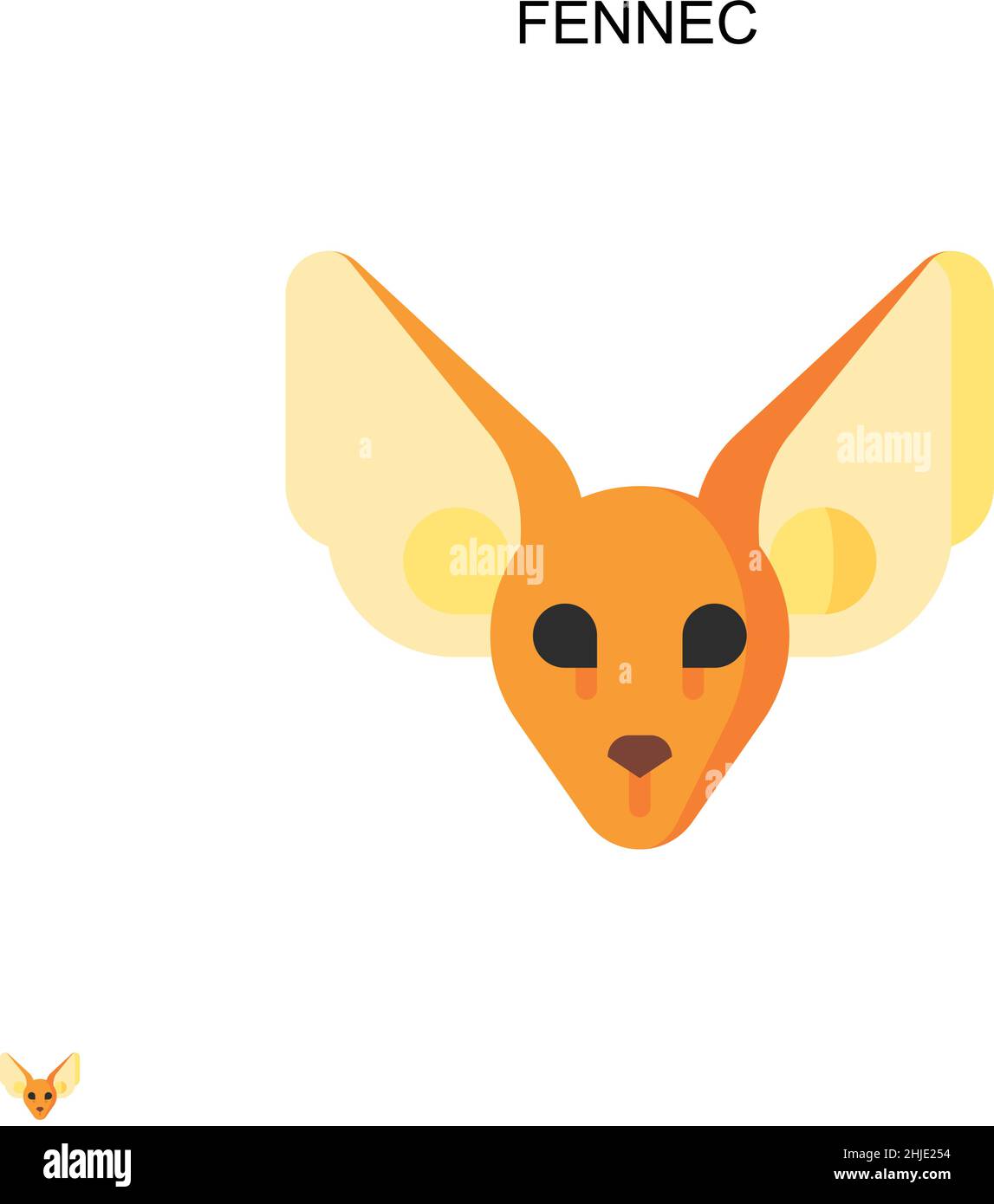 Fennec simple vector.Modèle de conception de symbole d'illustration pour élément d'interface utilisateur Web mobile. Illustration de Vecteur