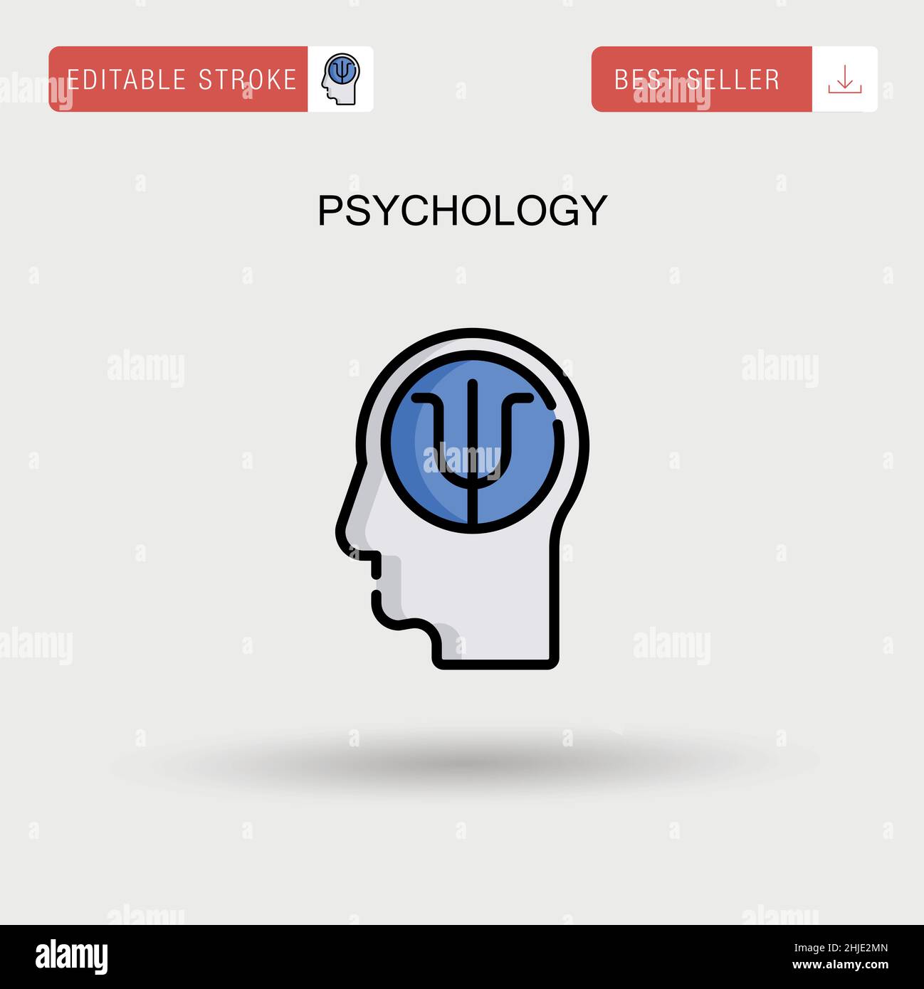 Psychologie simple vecteur icône. Illustration de Vecteur