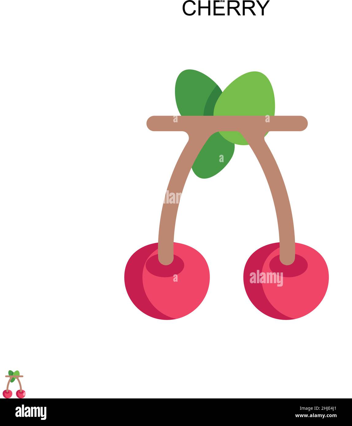 Icône de vecteur simple Cherry.Modèle de conception de symbole d'illustration pour élément d'interface utilisateur Web mobile. Illustration de Vecteur