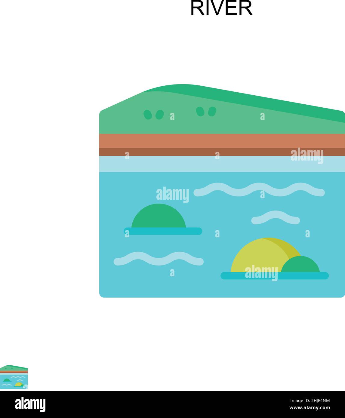 Icône de vecteur simple River.Modèle de conception de symbole d'illustration pour élément d'interface utilisateur Web mobile. Illustration de Vecteur