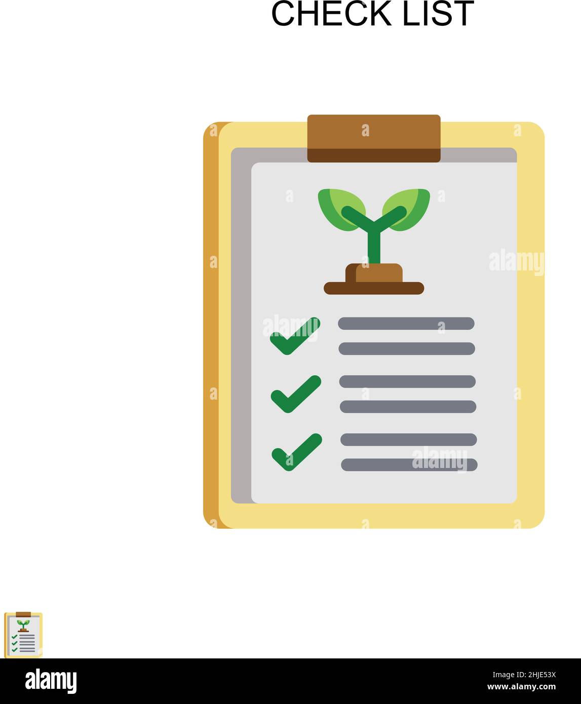 Icône de vecteur simple de la liste de contrôle.Modèle de conception de symbole d'illustration pour élément d'interface utilisateur Web mobile. Illustration de Vecteur