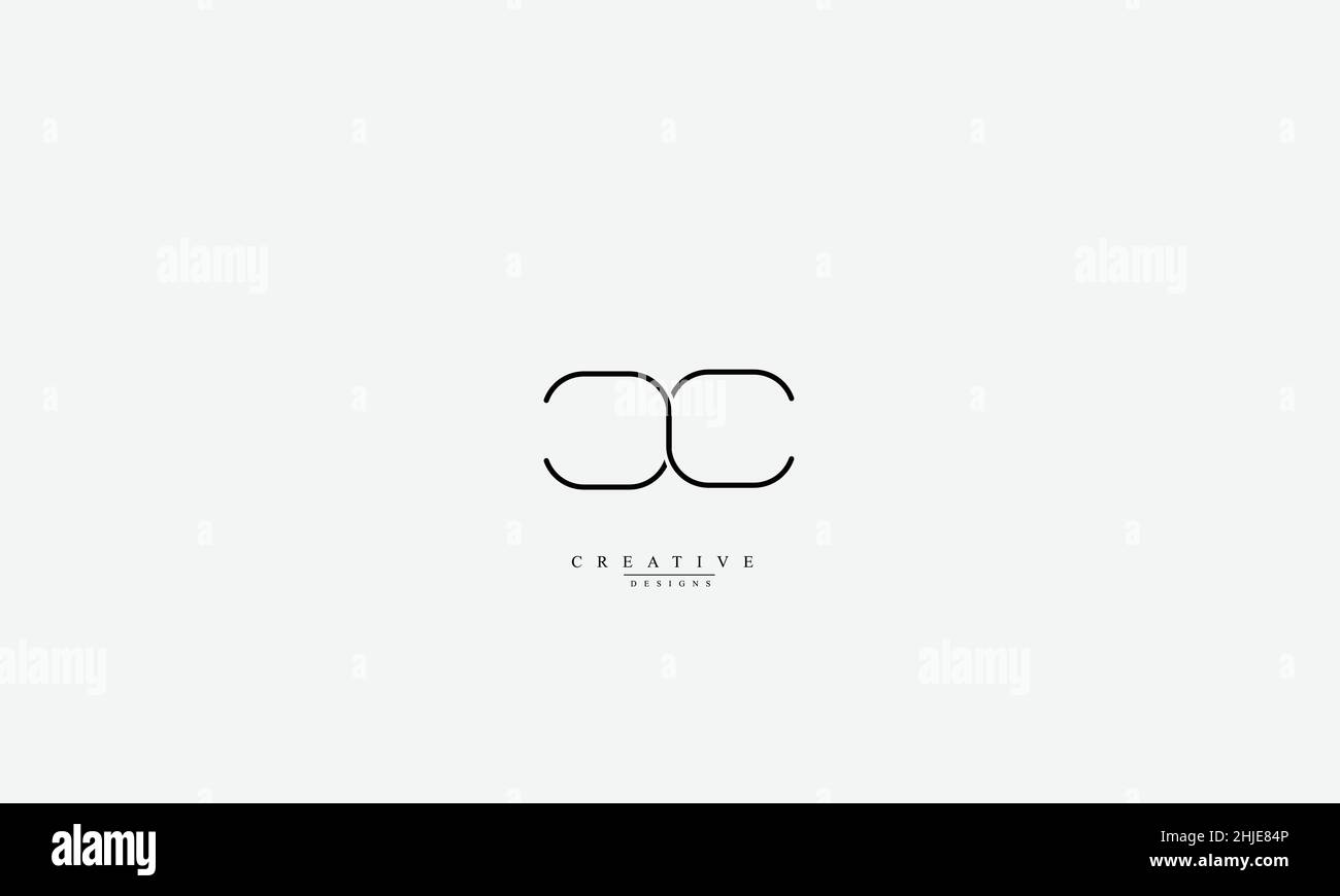 LETTRES MAJUSCULES INITIALES logo monogramme CC Illustration de Vecteur