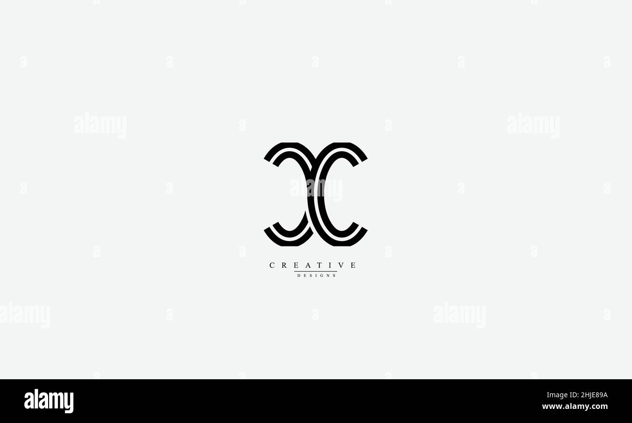 LETTRES MAJUSCULES INITIALES logo monogramme CC Illustration de Vecteur