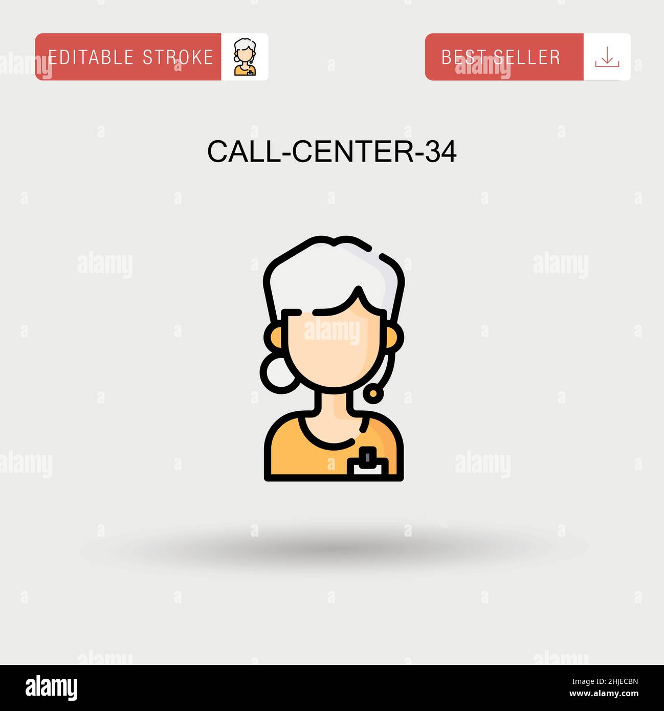 Call-Center-34 icône de vecteur simple. Illustration de Vecteur