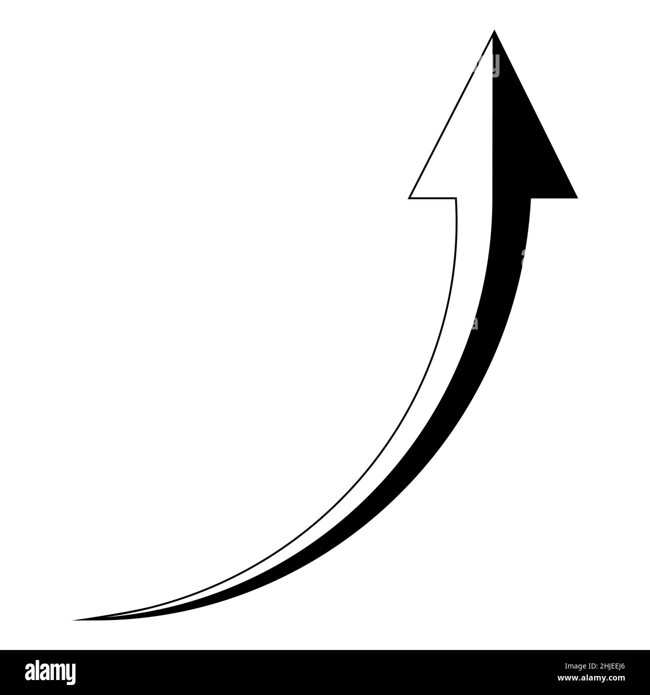 Noir et blanc, flèche montante vers le haut, flèche ascendante de tendance vers le haut Illustration de Vecteur