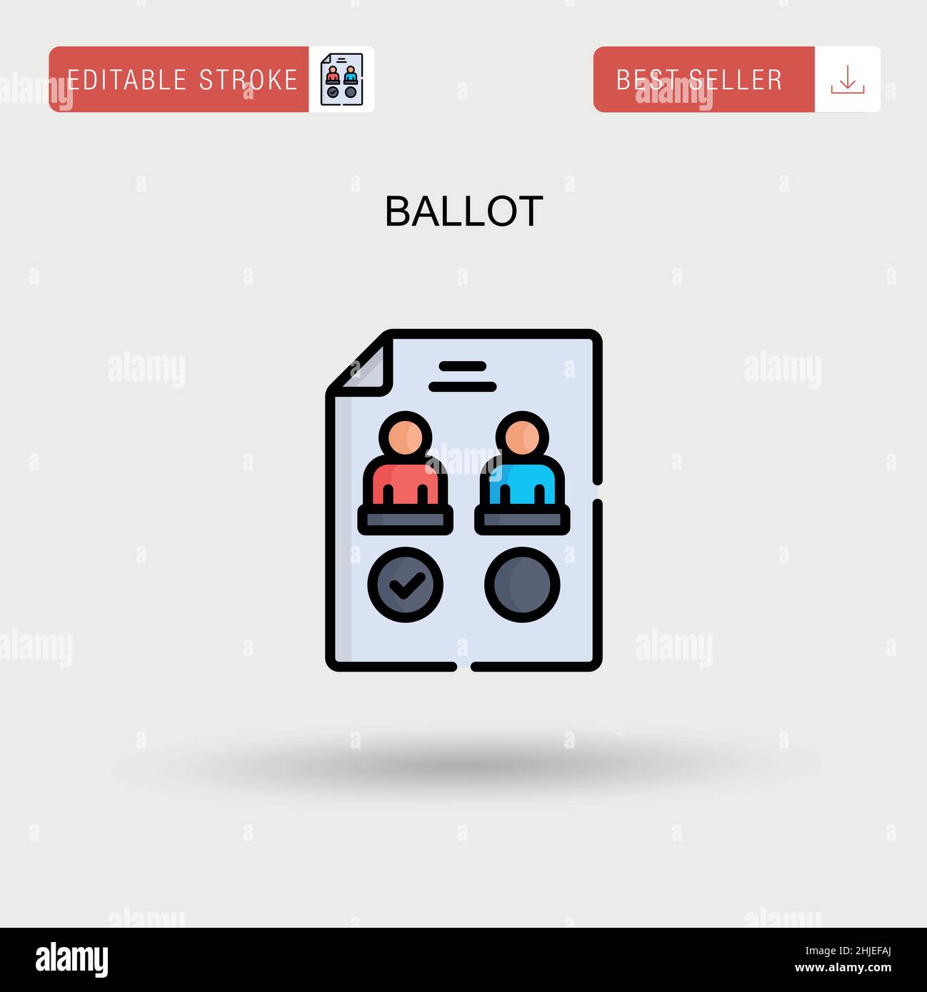 Icône de vecteur simple de bulletin de vote. Illustration de Vecteur