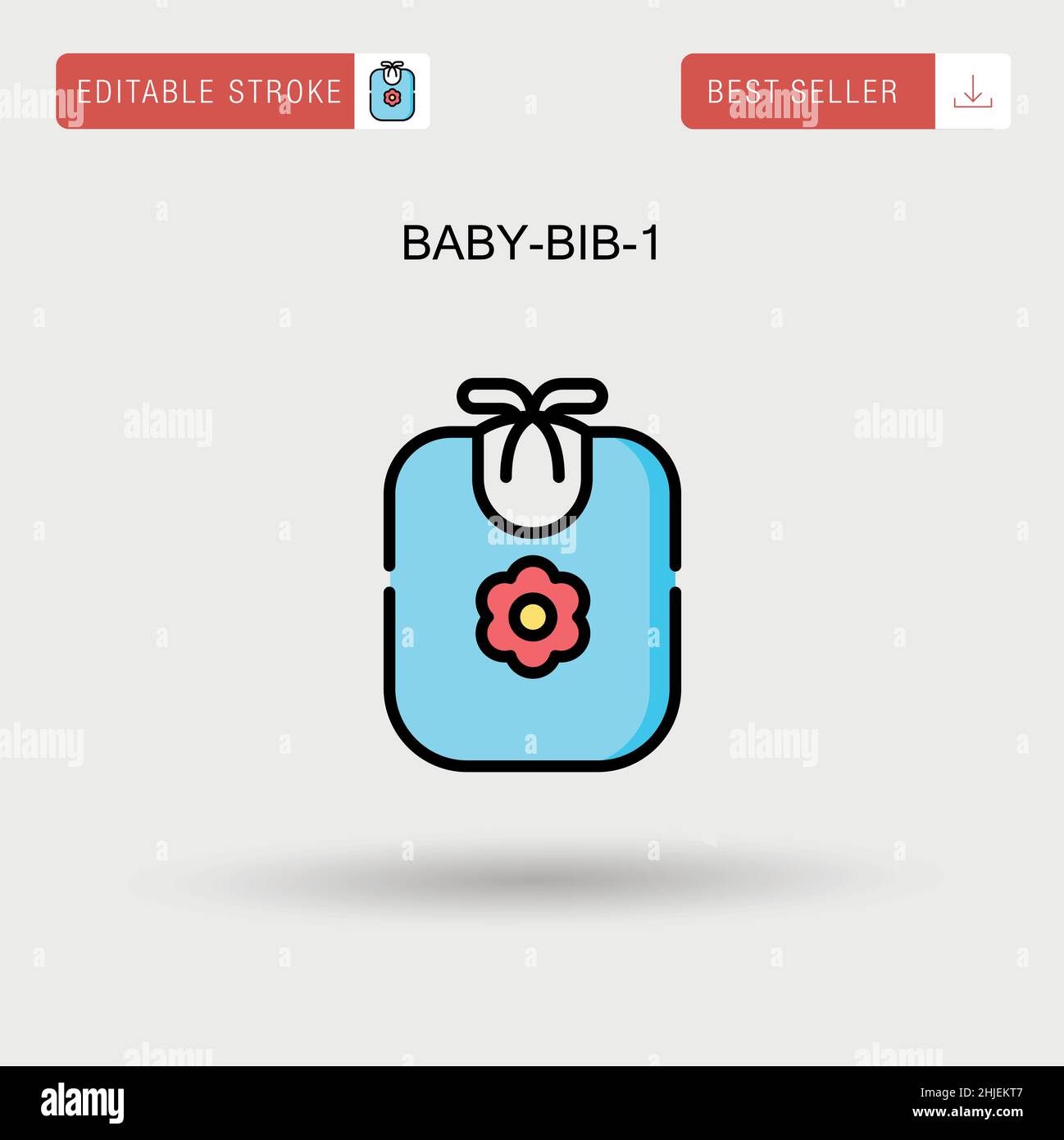 Baby-BIB-1 icône vecteur simple. Illustration de Vecteur