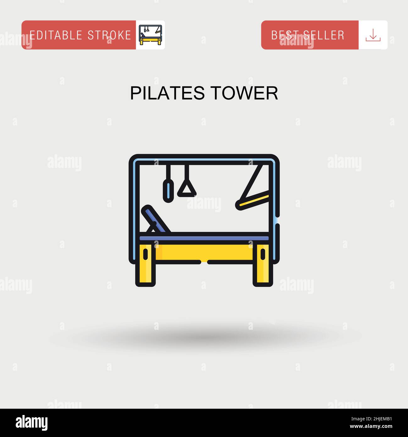 Icône de vecteur simple de la tour Pilates. Illustration de Vecteur