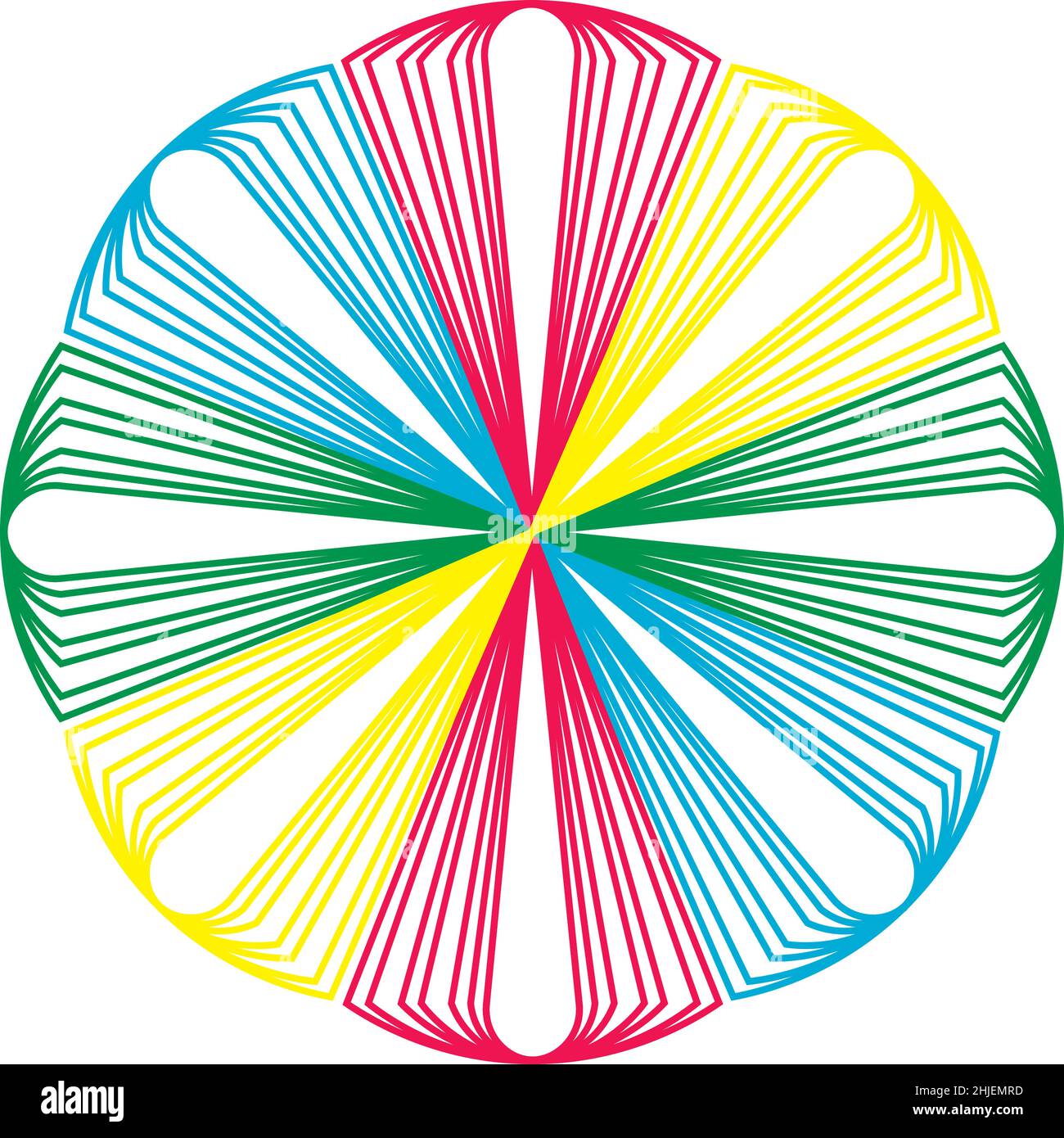 Graphique vectoriel d'un objet circulaire multicolore créé en supprimant le fond et en transformant un triangle. Illustration de Vecteur
