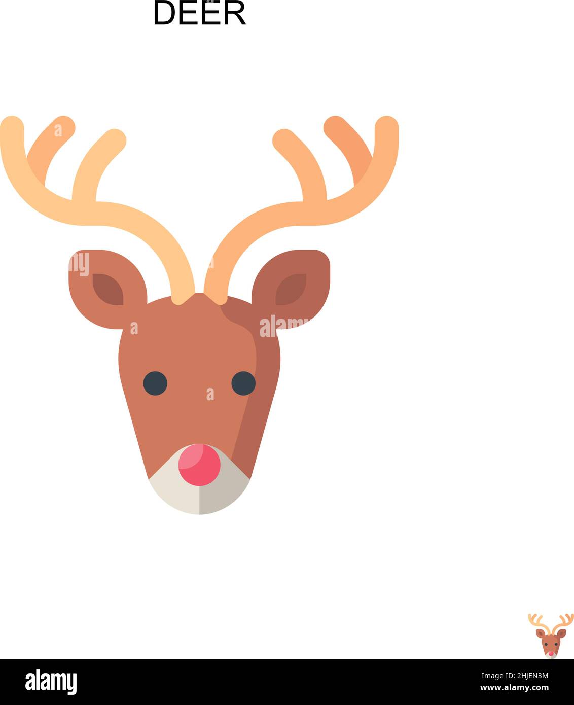 Icône de vecteur simple Deer.Modèle de conception de symbole d'illustration pour élément d'interface utilisateur Web mobile. Illustration de Vecteur