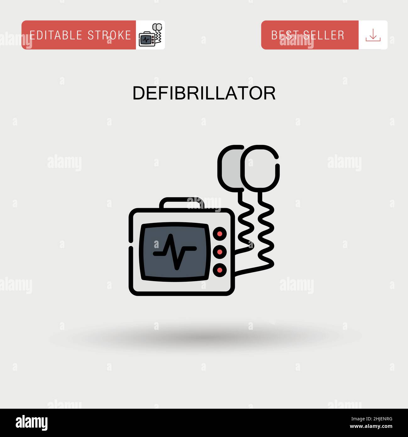 Icône de vecteur simple du défibrillateur. Illustration de Vecteur