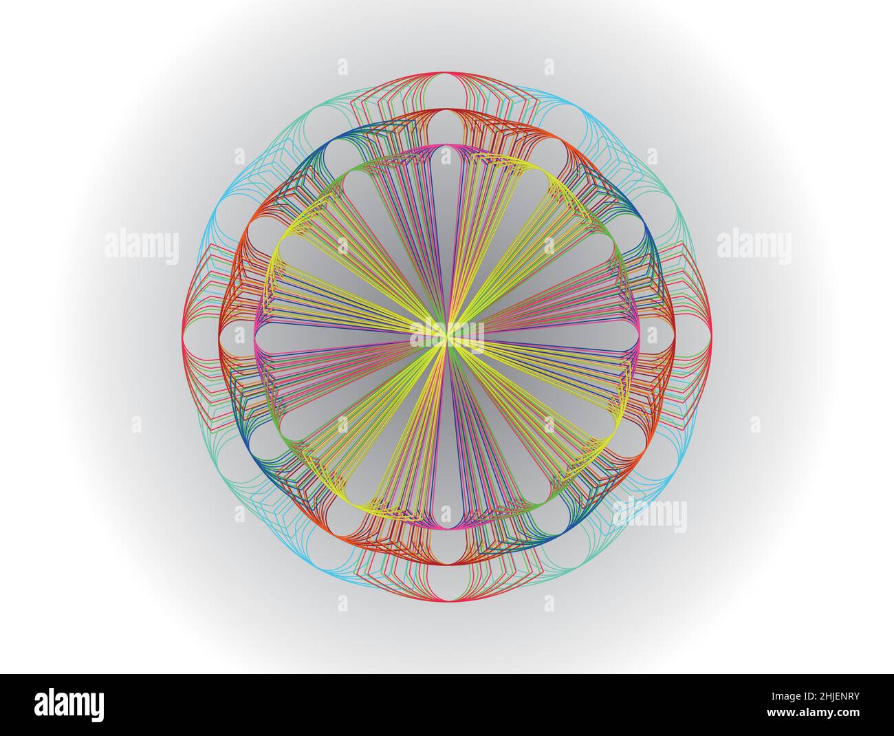 Graphique vectoriel d'un objet circulaire multicolore créé en supprimant le fond et en transformant un triangle. Illustration de Vecteur