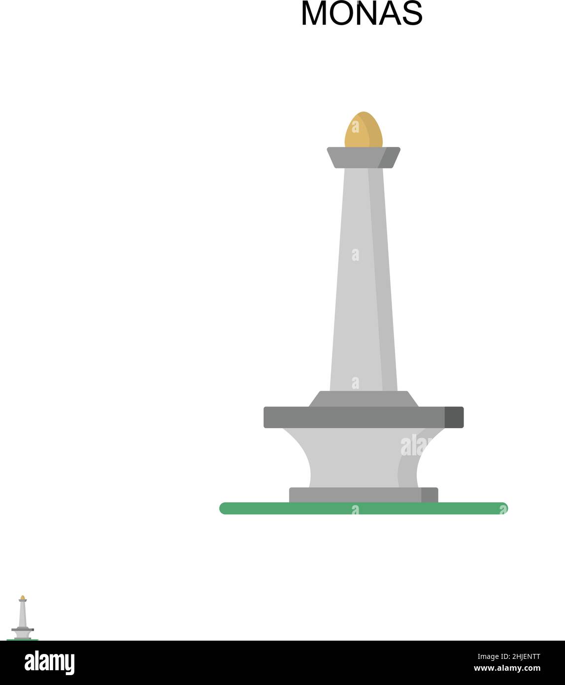 Icône Monas simple Vector.Modèle de conception de symbole d'illustration pour élément d'interface utilisateur Web mobile. Illustration de Vecteur