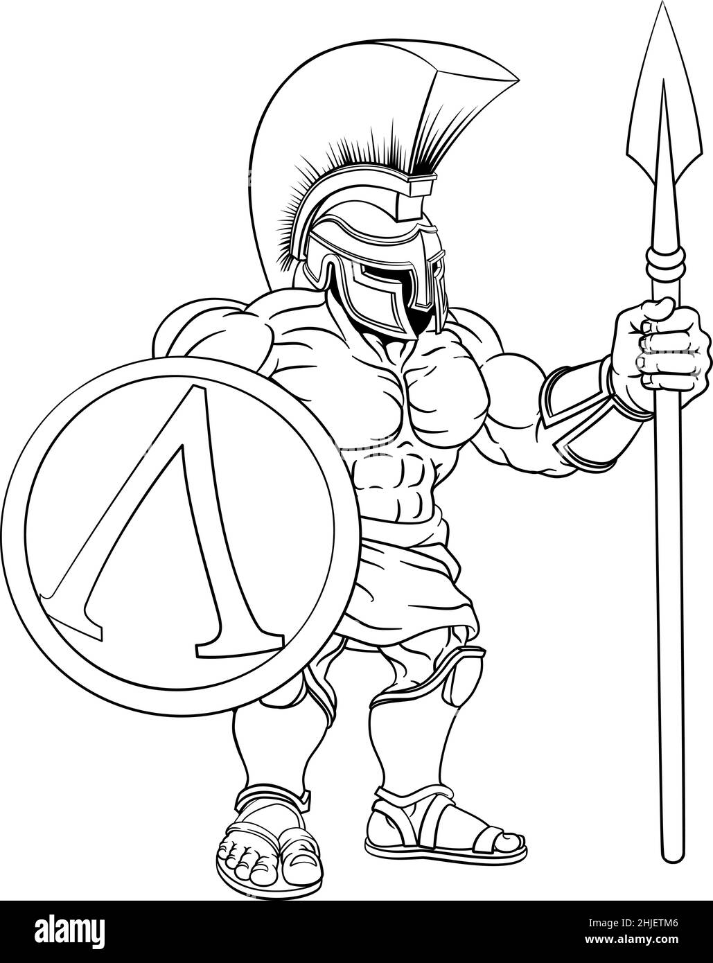 Gladiateur romain Spartan Warrior ou crachoir en chevaux de Troie Illustration de Vecteur