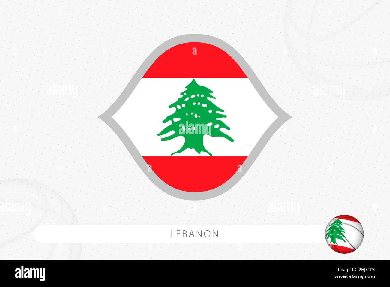 Drapeau libanais pour la compétition de basket-ball sur fond gris.Illustration de vecteur sportif. Illustration de Vecteur