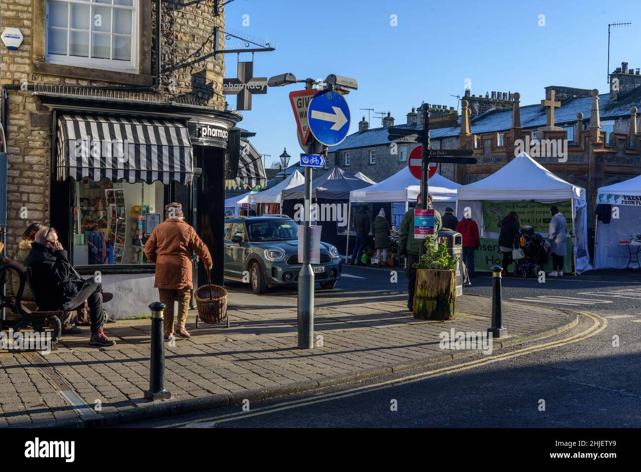 Journée de marché à Kirkby Lonsdale à Cumbria Banque D'Images