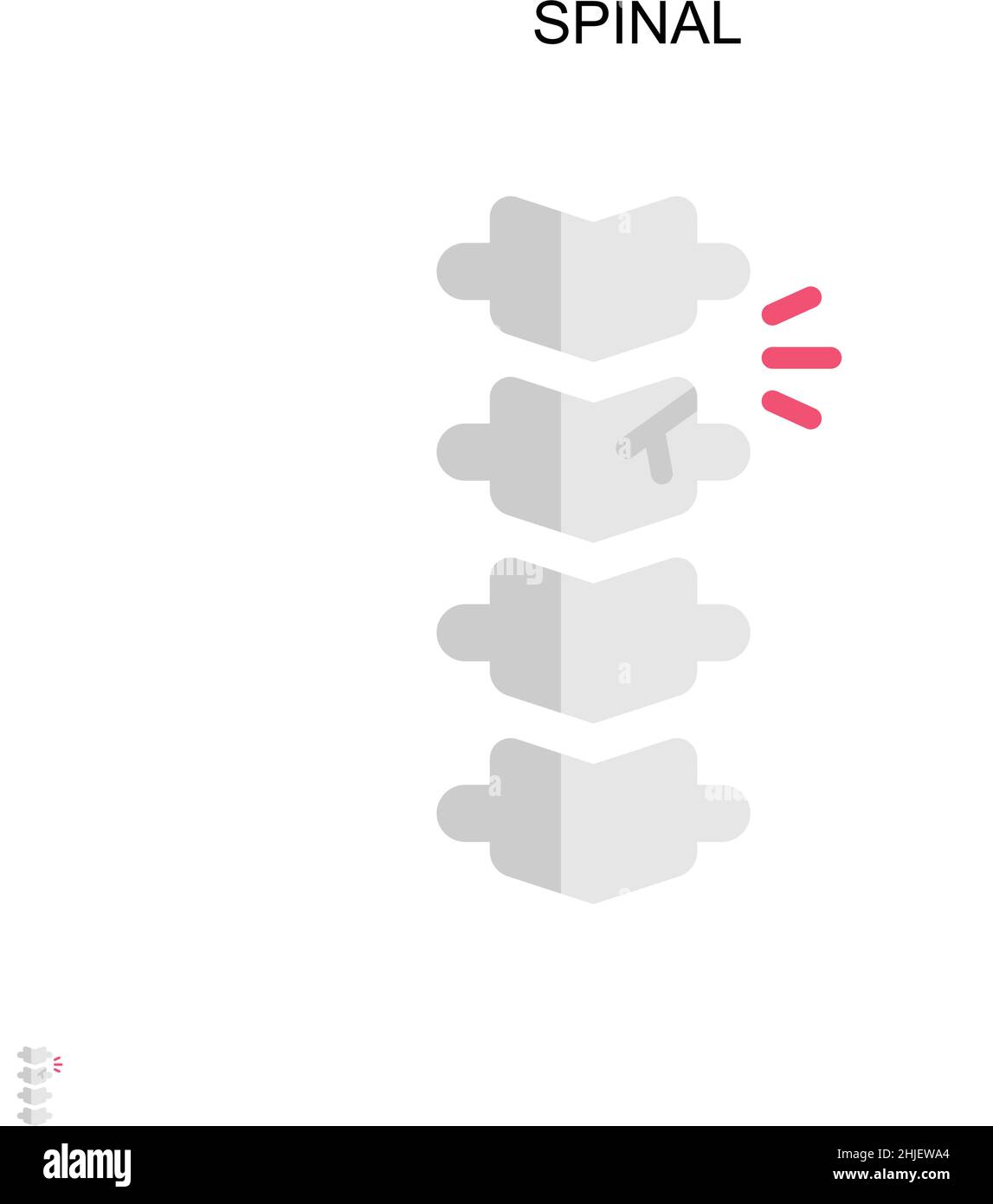 Icône de vecteur simple spinal.Modèle de conception de symbole d'illustration pour élément d'interface utilisateur Web mobile. Illustration de Vecteur