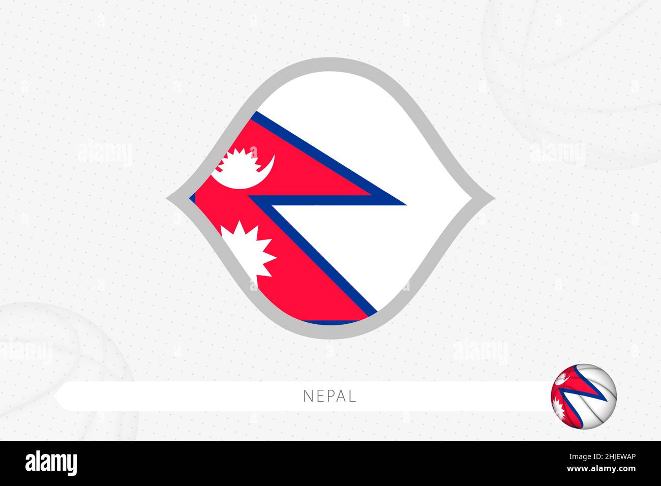 Drapeau népalais pour la compétition de basket-ball sur fond gris de basket-ball.Illustration de vecteur sportif. Illustration de Vecteur